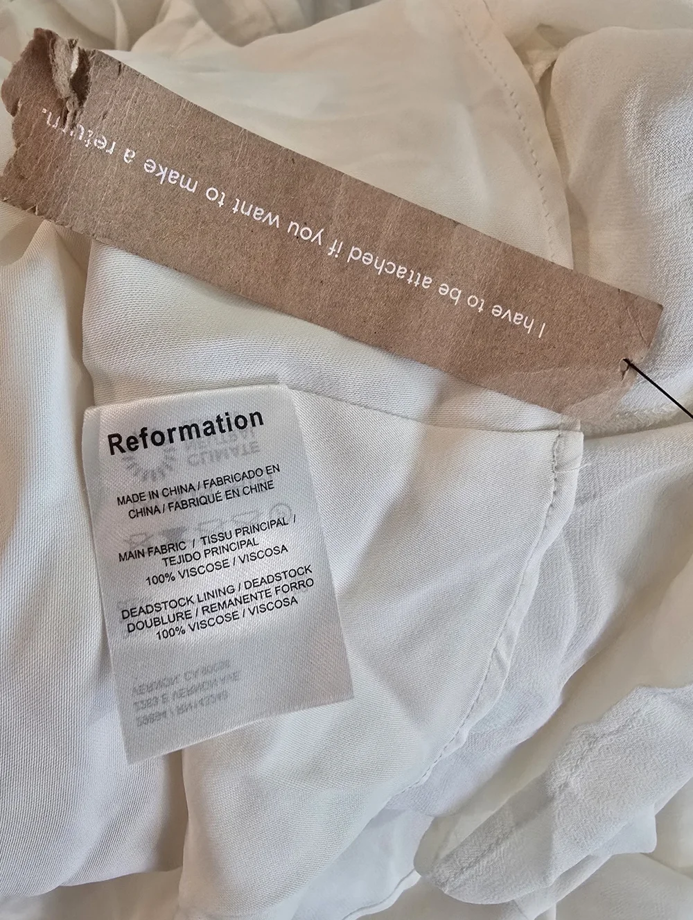 NWT Reformation Nadira Dress in Ivory Sweetheart Neckline Shoulder Strap Ties - Picture 11 of 14